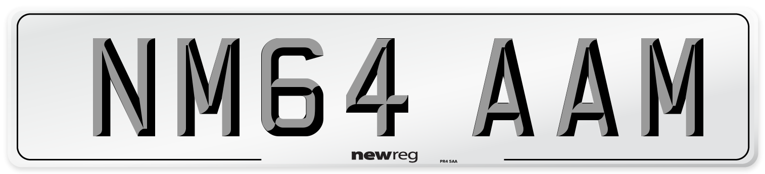 NM64 AAM Number Plate from New Reg